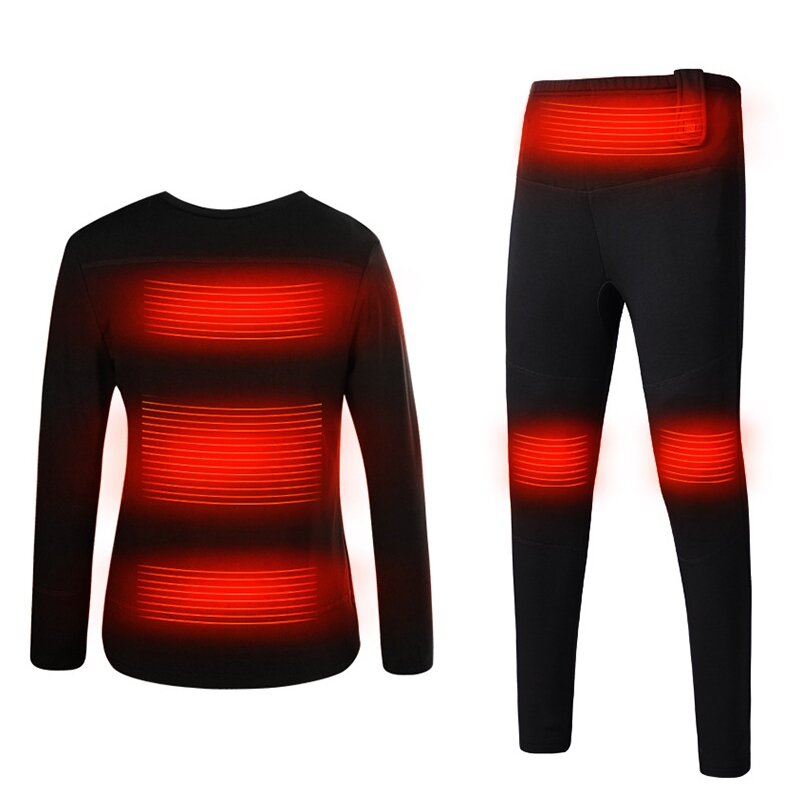 Unisex Electric Heated Base Layer Set – Long-Sleeve Top with Fitted Thermal Trousers