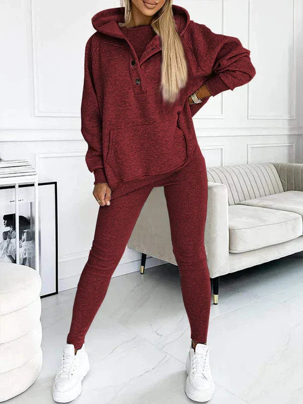Set met hoodie en legging voor dames – Gezellige tweedelige outfit voor casual dagen