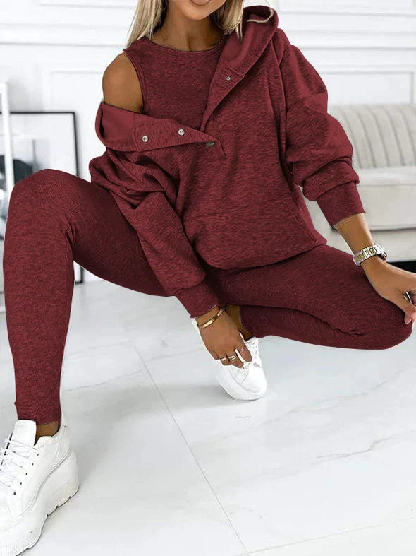 Set met hoodie en legging voor dames – Gezellige tweedelige outfit voor casual dagen