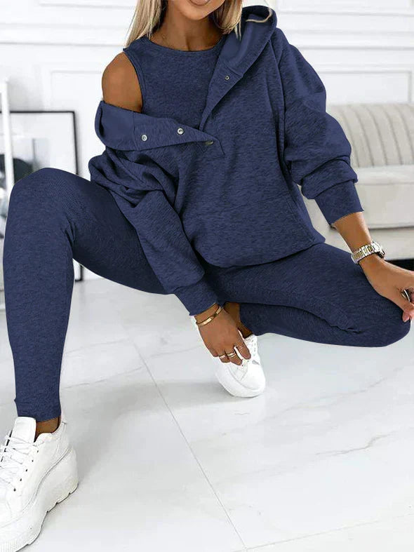 Set met hoodie en legging voor dames – Gezellige tweedelige outfit voor casual dagen