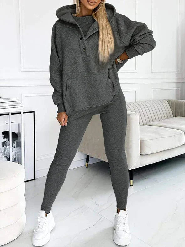 Set met hoodie en legging voor dames – Gezellige tweedelige outfit voor casual dagen
