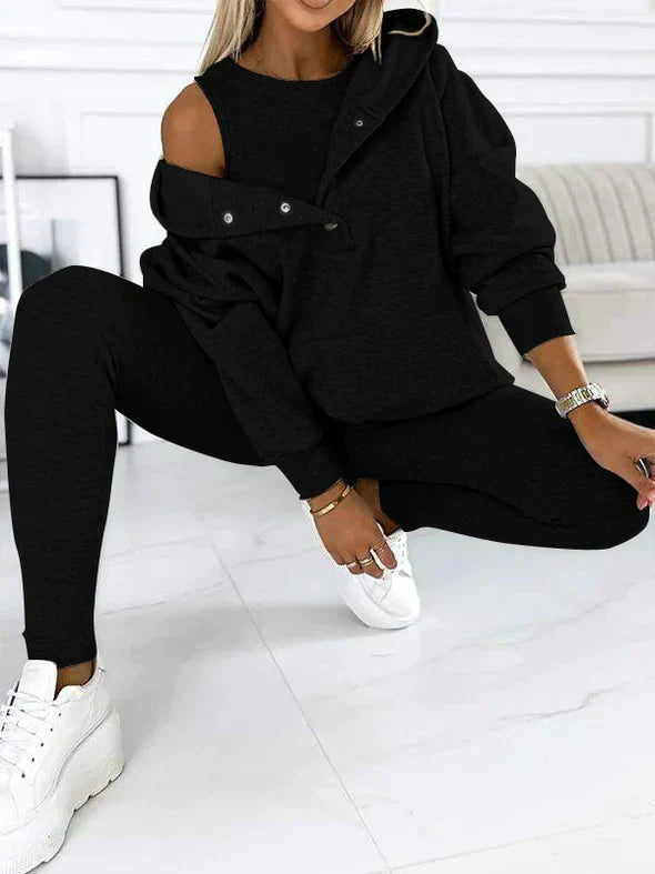 Set met hoodie en legging voor dames – Gezellige tweedelige outfit voor casual dagen