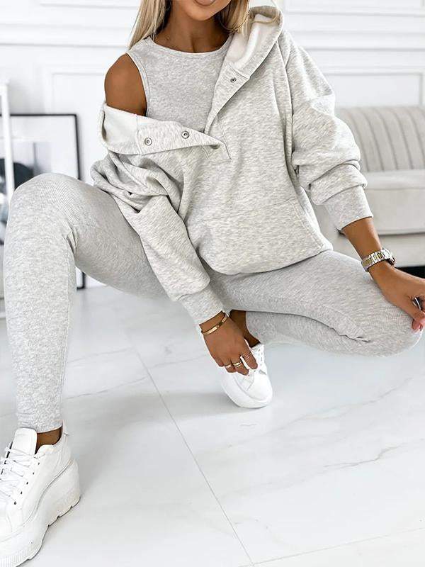 Set met hoodie en legging voor dames – Gezellige tweedelige outfit voor casual dagen