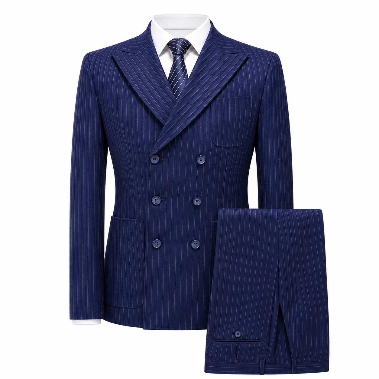 Men’s Double-Breasted Tweed Three-Piece Suit – Tailored Formalwear for Weddings and Special Occasions