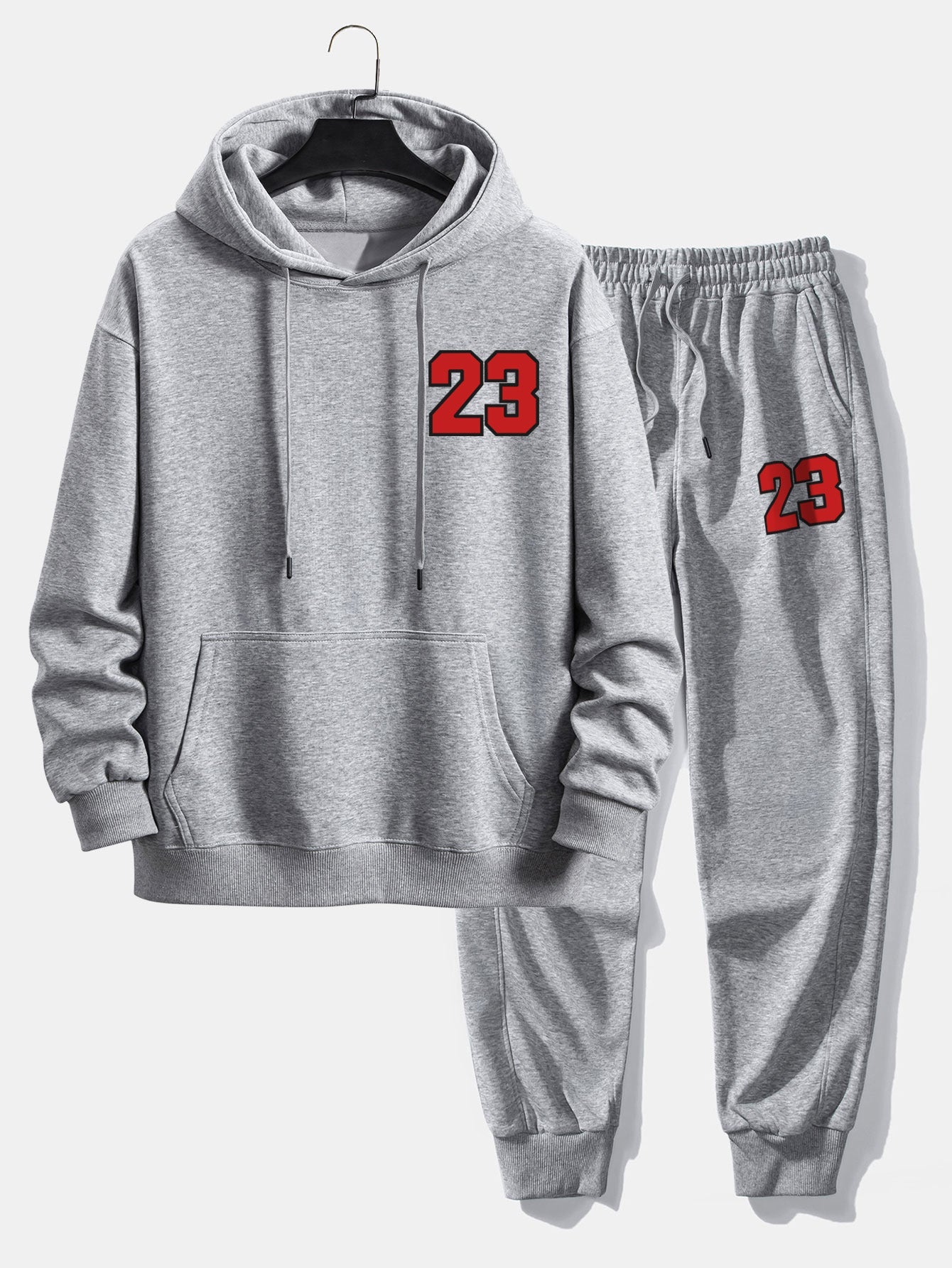 Men’s Printed Hoodie Jogger Set – Relaxed Cotton Blend Streetwear for Everyday Comfort