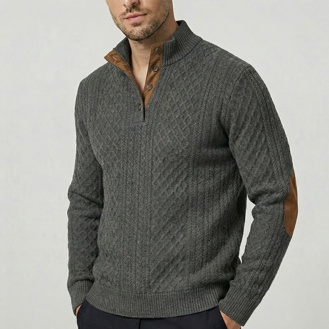Crown – High Collar Knit Pullover Sweater