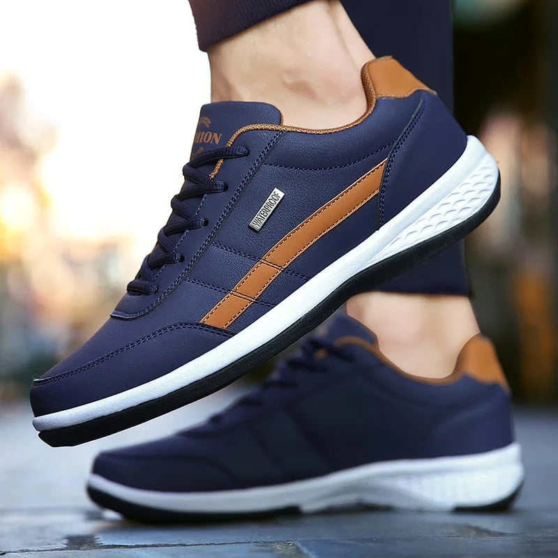 Sneakers casual uomo basse – Scarpe da ginnastica stringate con intersuola ammortizzata, tomaia a pannelli e suola di supporto