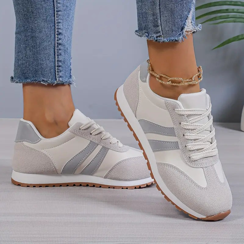 Zapatillas retro para mujer – zapatillas ligeras con cordones para el uso diario informal
