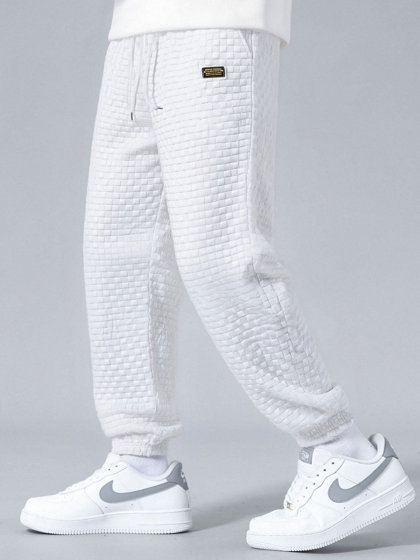 Men’s Sleeveless Hooded Vest Tracksuit – Textured Jogger Co-Ord for Streetwear