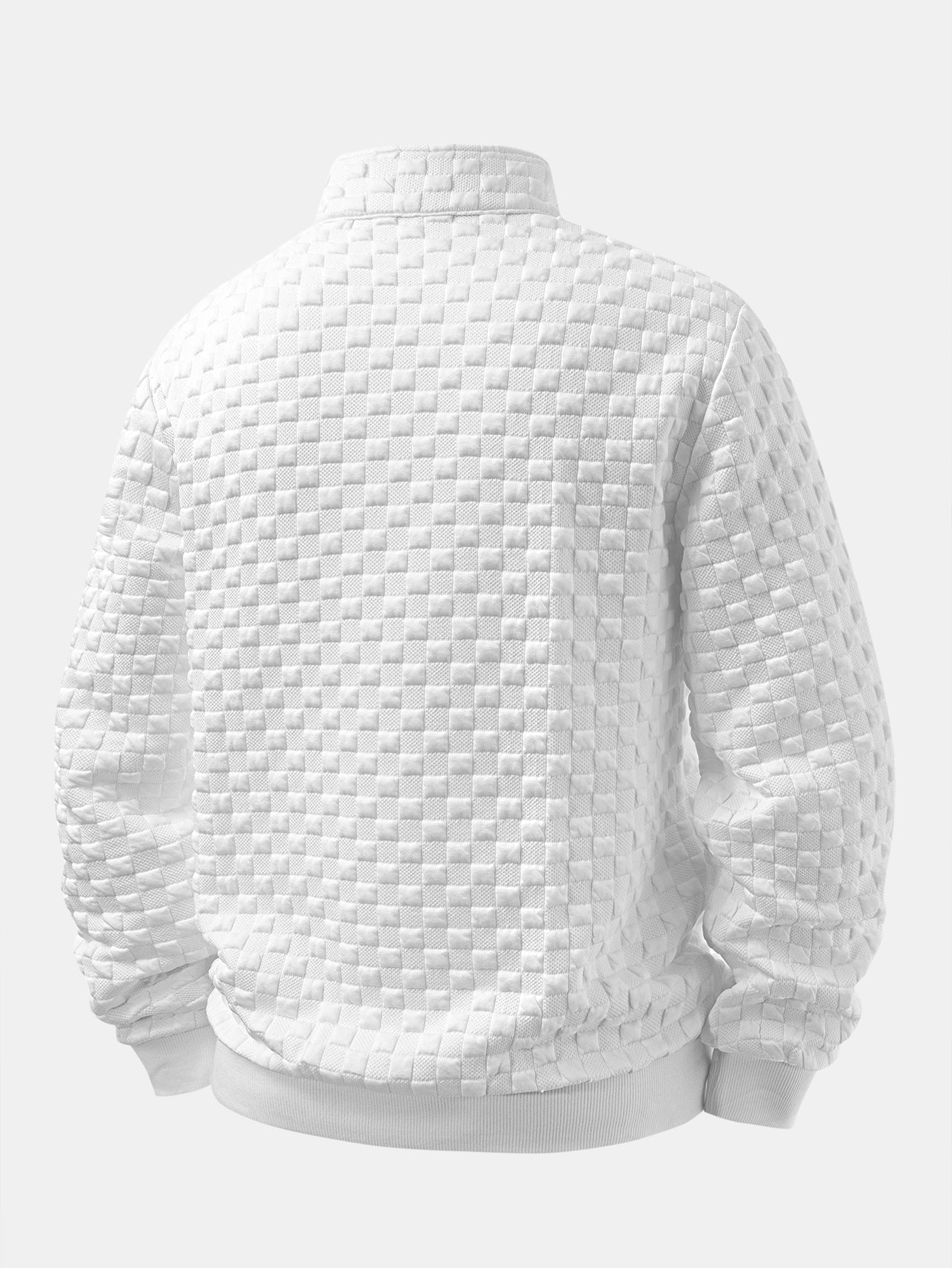 Sweat-shirt homme en jacquard à col zippé – couche texturée à coupe standard pour les week-ends d’automne
