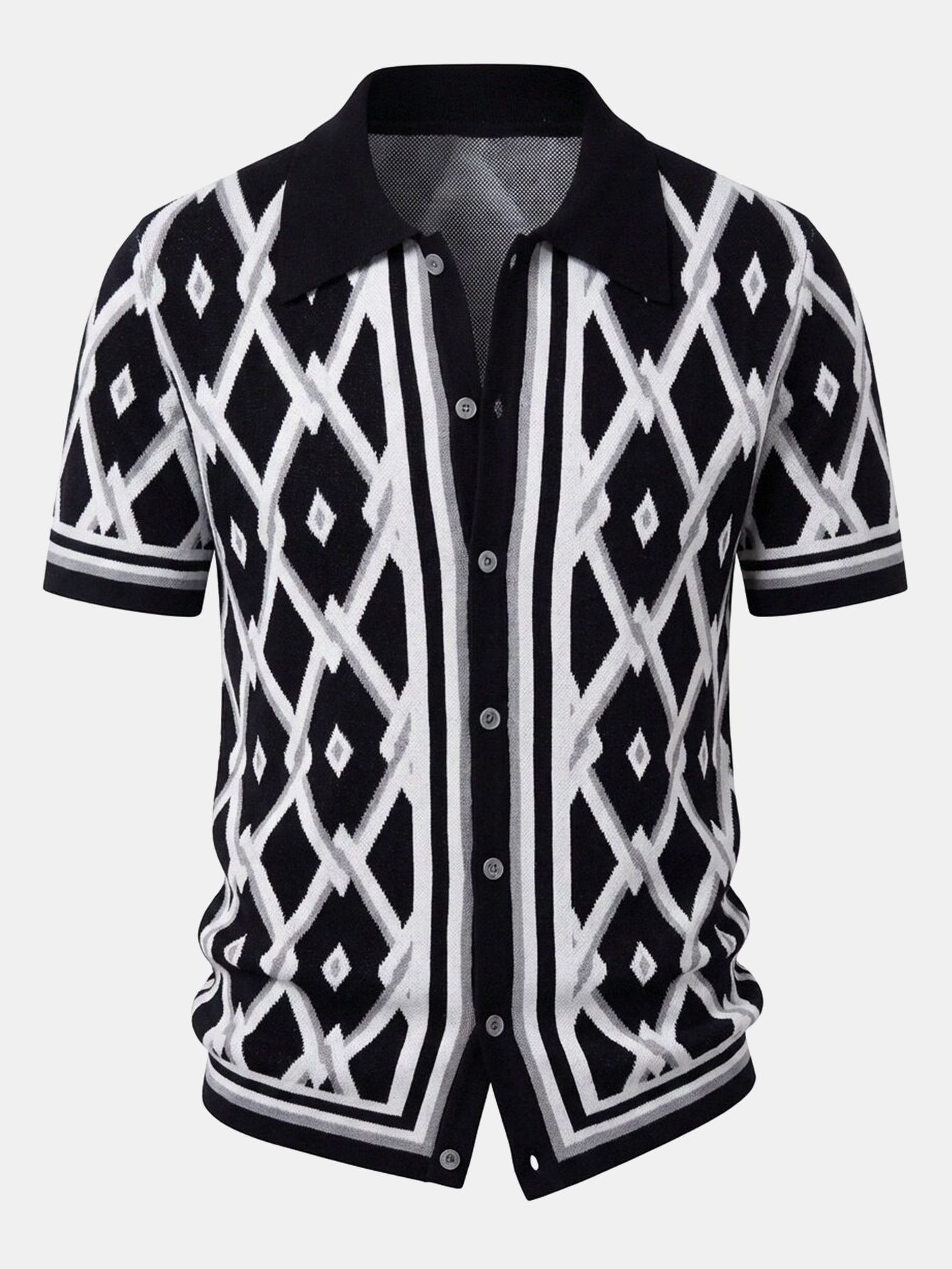 Men’s Viscose Knit Shirt and Tapered Trousers Set – Smart Casual Summer Outfit