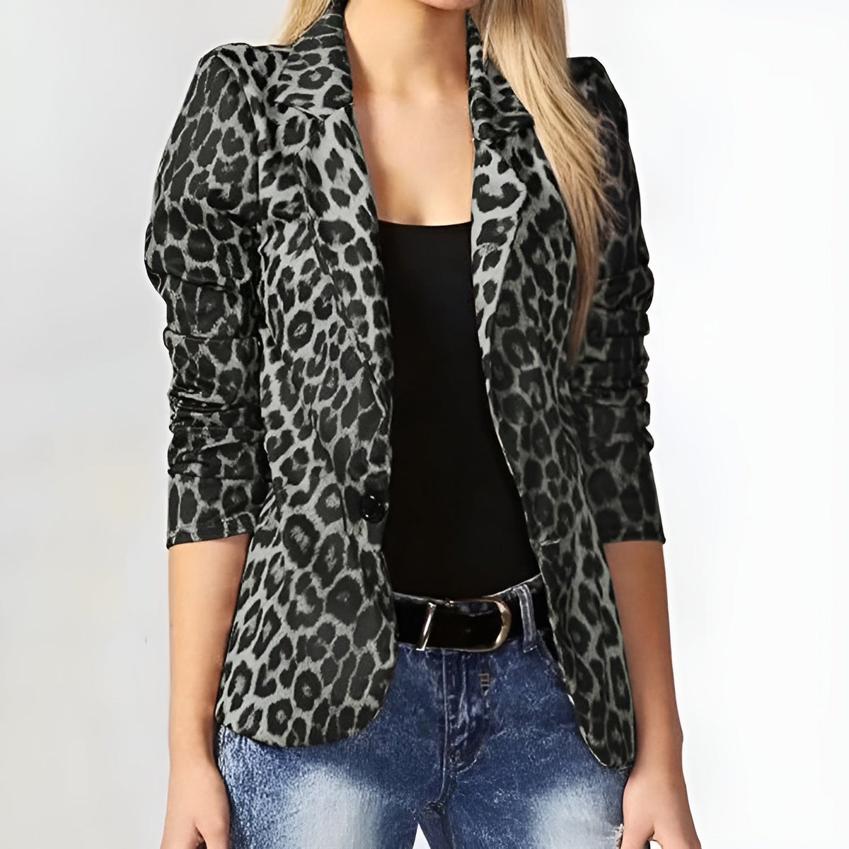 Dámské sako s leopardím vzorem - výrazné sako s klopami pro elegantně ležérní pracovní oděv, večerní outfity, městský styl a povýšený každodenní vzhled