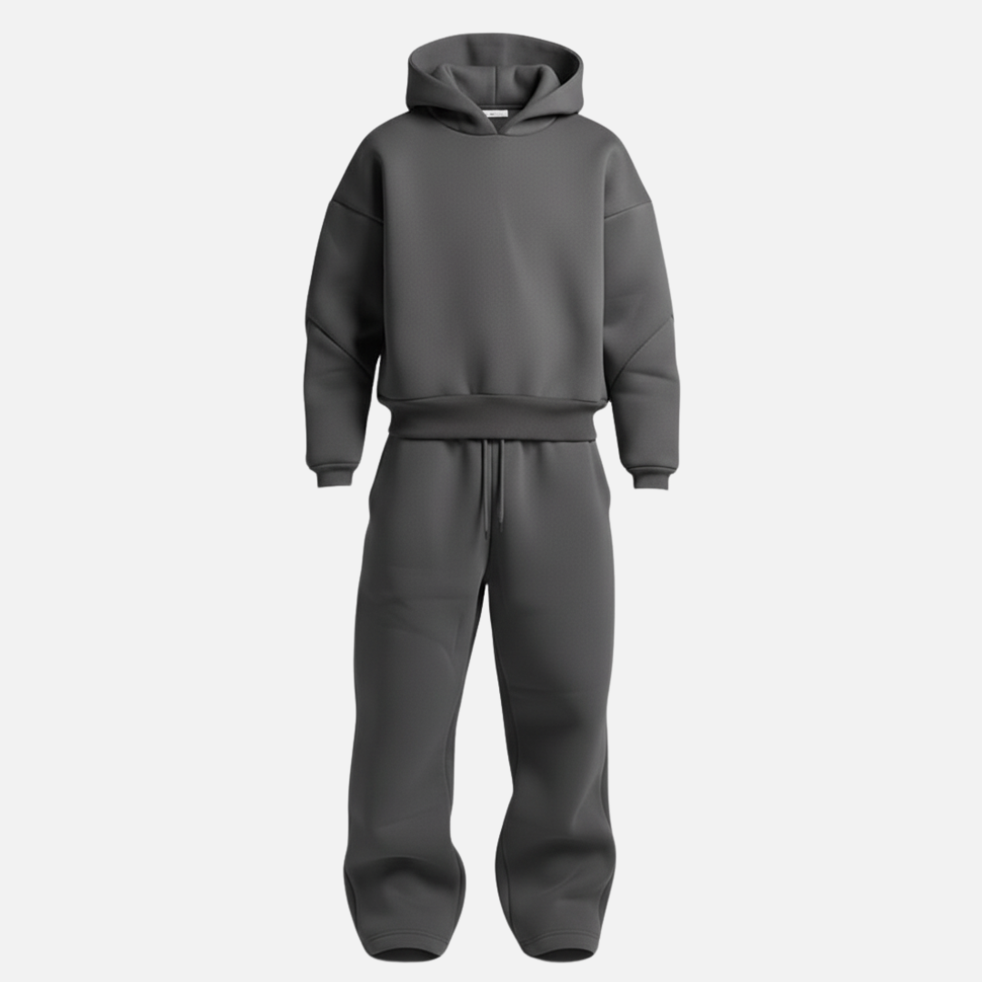Conjunto de fato de treino para homem, com sweatshirt oversized com capuz e calças jogger – conjunto descontraído a condizer, de estilo streetwear, para viagens, roupa de lazer e uso casual diário