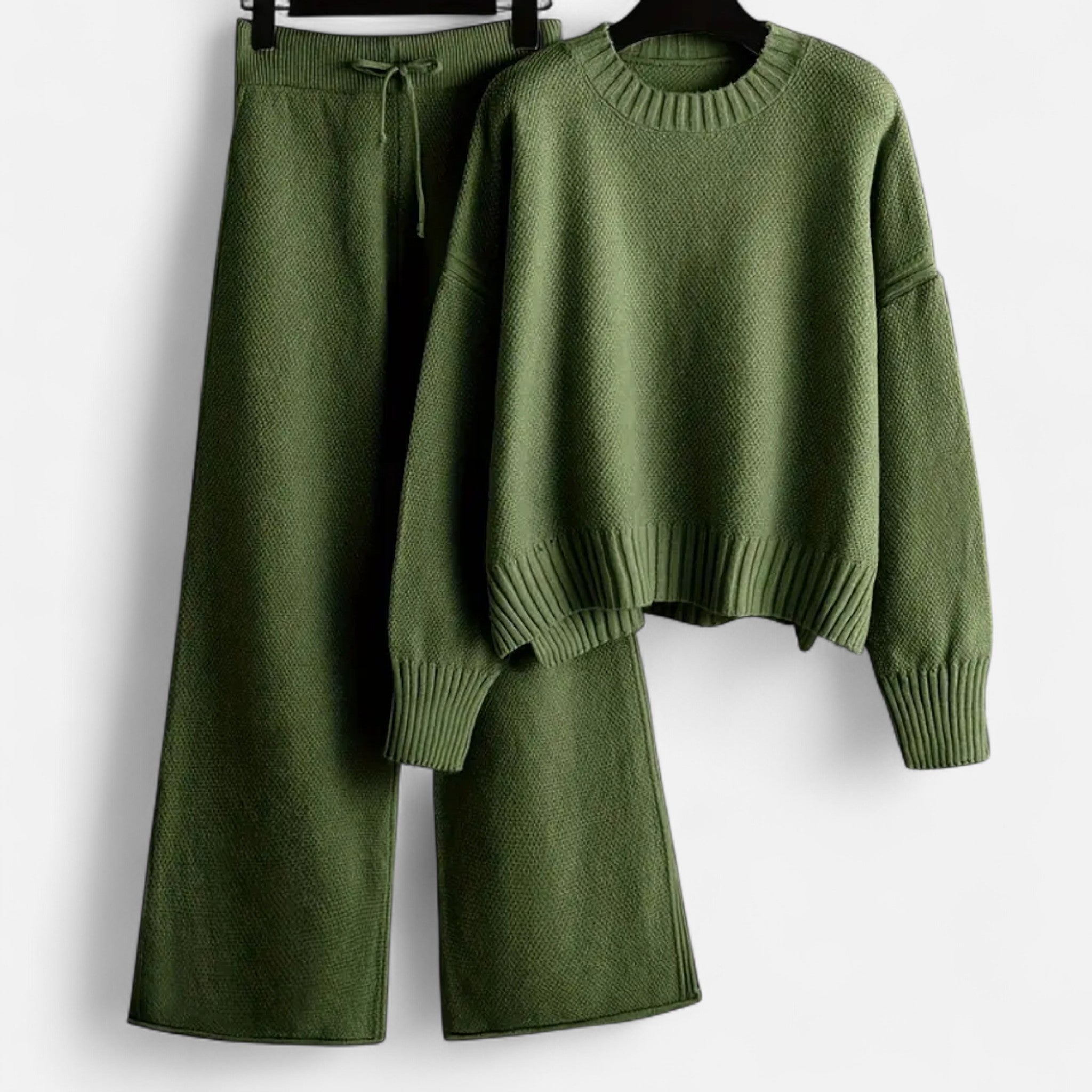 Valmonti | Women’s Knit Sweater & Wide-Leg Trouser Set