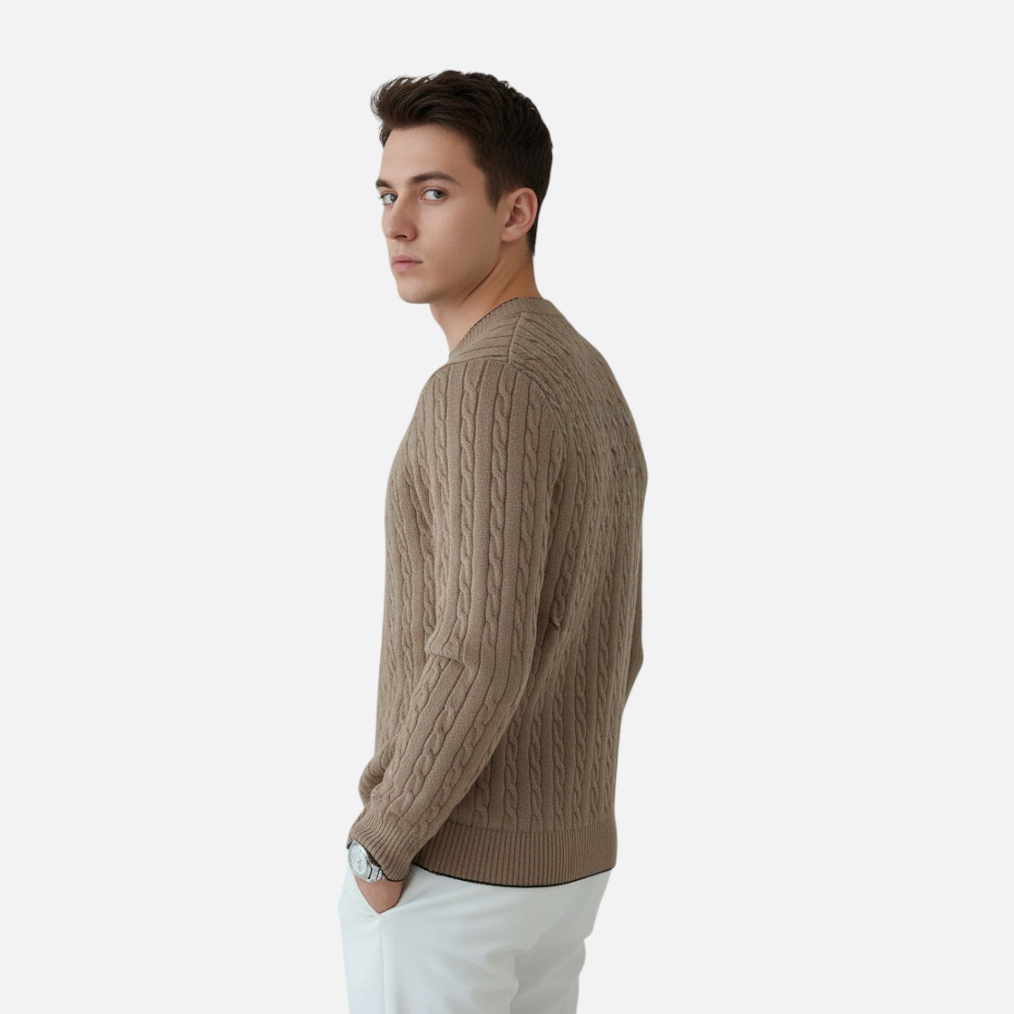 Valmonti | Men’s Ribbed Knit Crew Sweater
