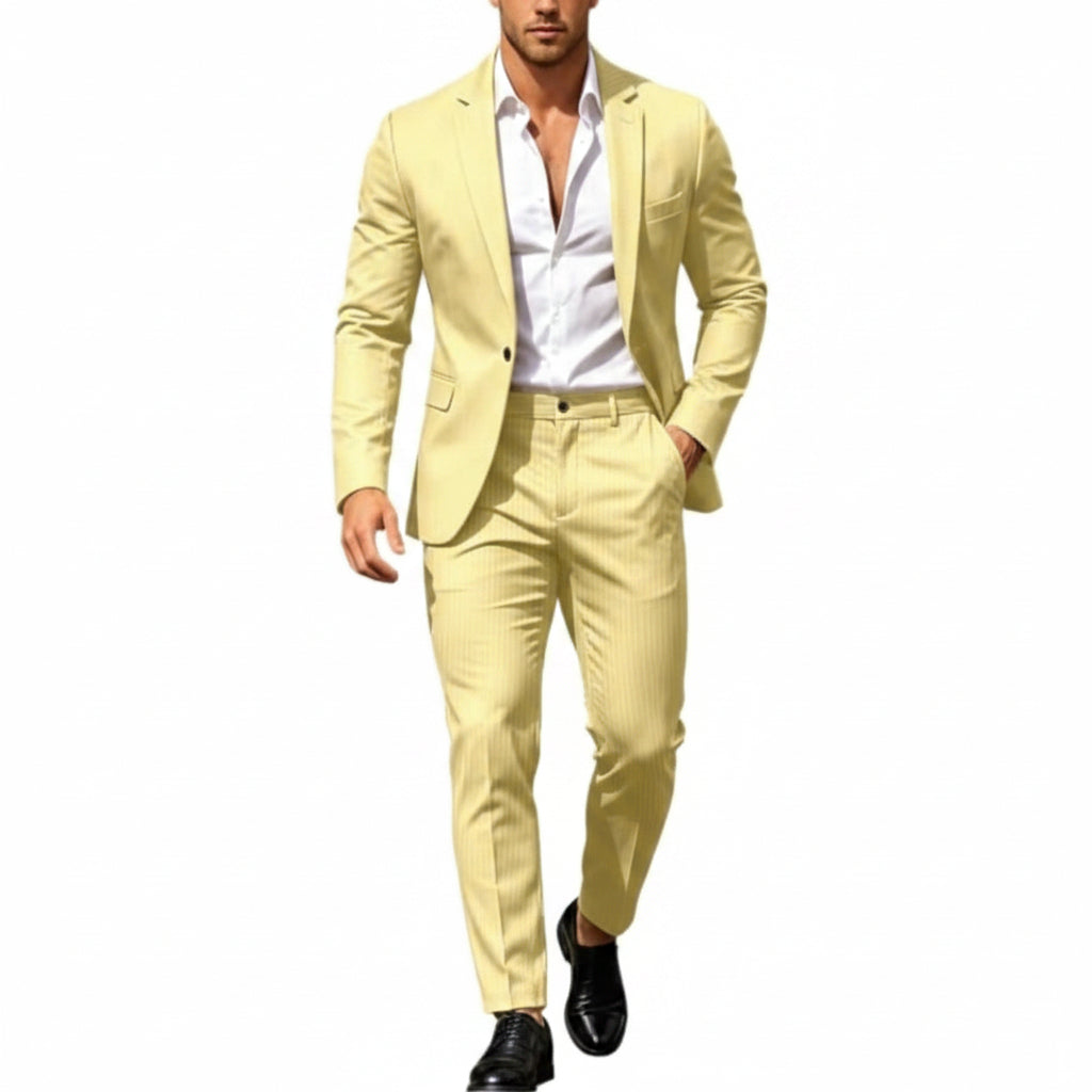 Traje moderno de dos piezas para hombre: conjunto de blazer de un botón para celebraciones y negocios
