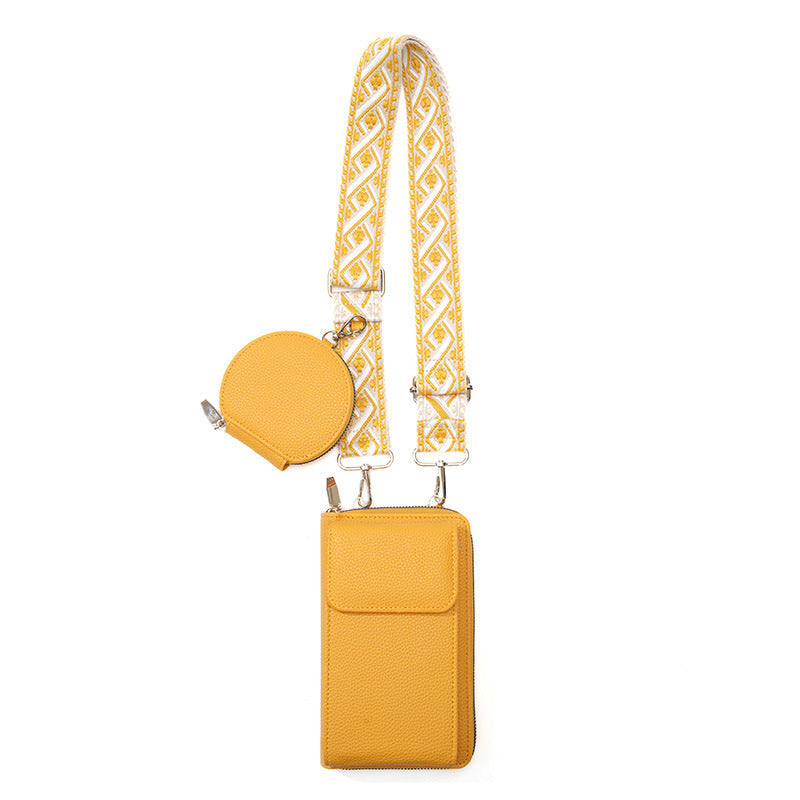 Bolso bandolera para mujer con correa ancha estampada para teléfono
