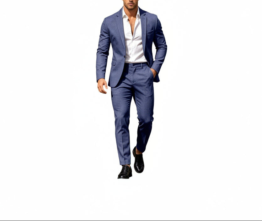 Traje moderno de dos piezas para hombre: conjunto de blazer de un botón para celebraciones y negocios