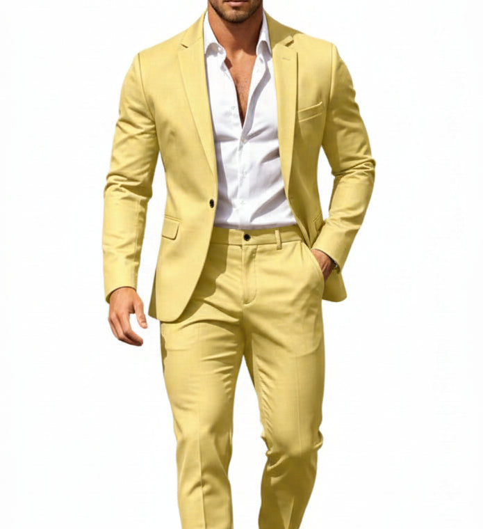 Men’s Lightweight Two-Piece Suit – Refined Tailoring for Weddings and Business