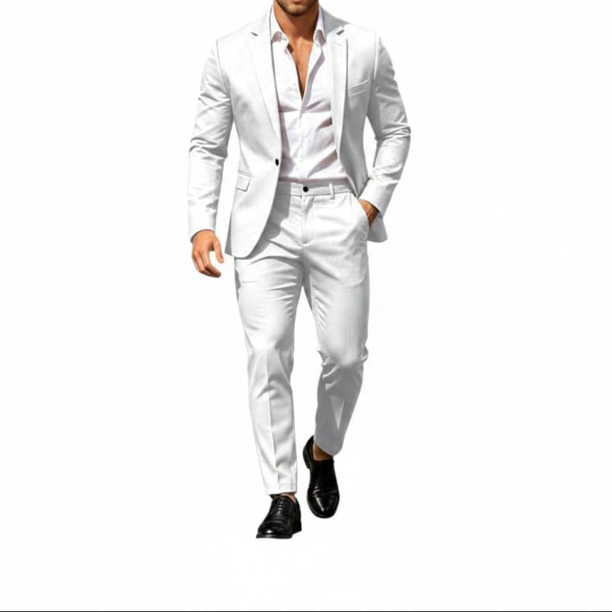 Traje moderno de dos piezas para hombre: conjunto de blazer de un botón para celebraciones y negocios