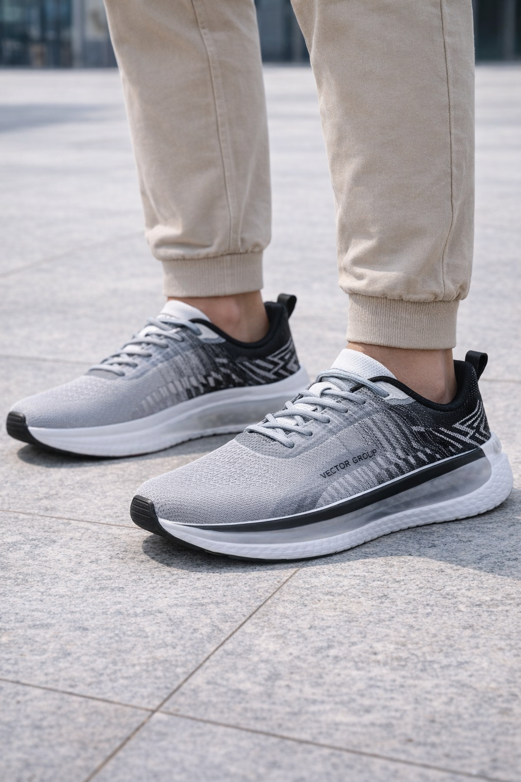 Zapatillas para hombre Runner de punto con perfil y suela acolchada