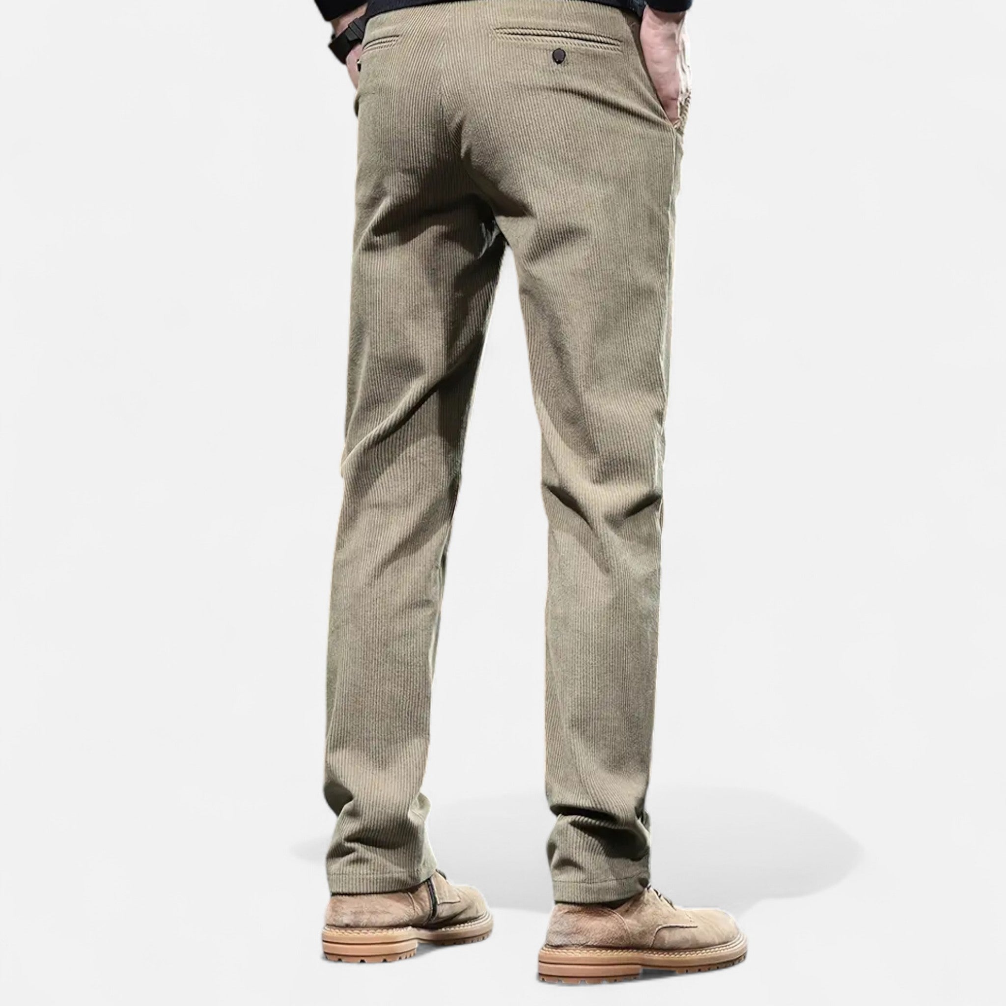 Valmonti | Men’s Chenille Straight-Leg Trousers