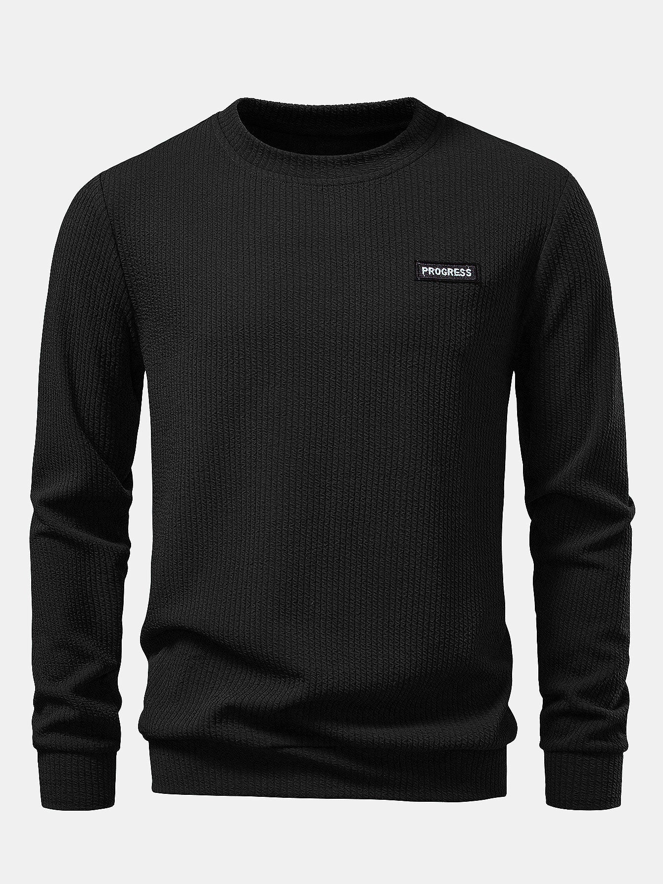 Men’s Textured Crewneck Sweatshirt – Regular Fit Everyday Layer for Cooler Days