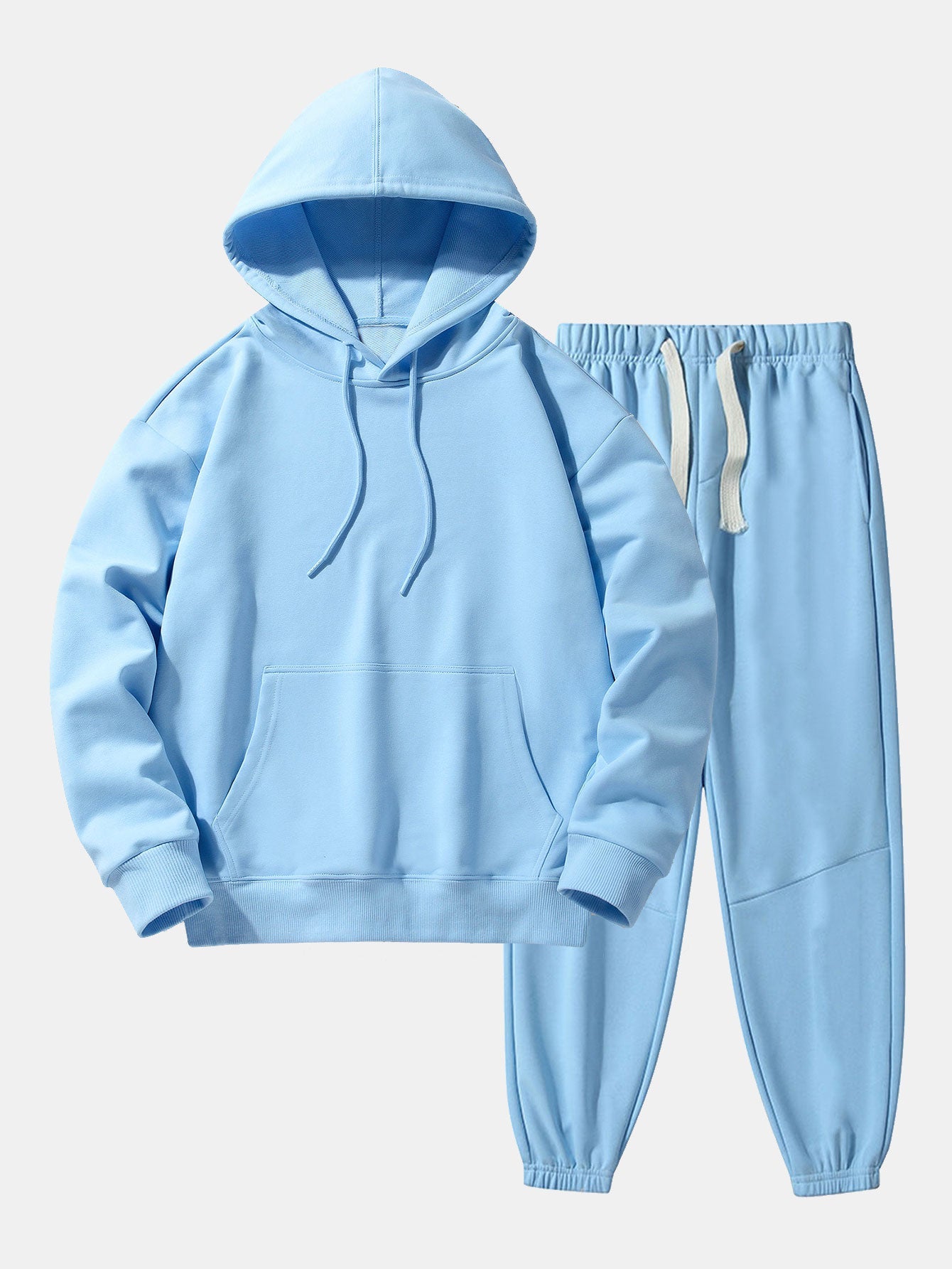 Men’s Heavyweight Drop-Shoulder Tracksuit – Relaxed Cotton Blend Hoodie and Joggers for Everyday Wear