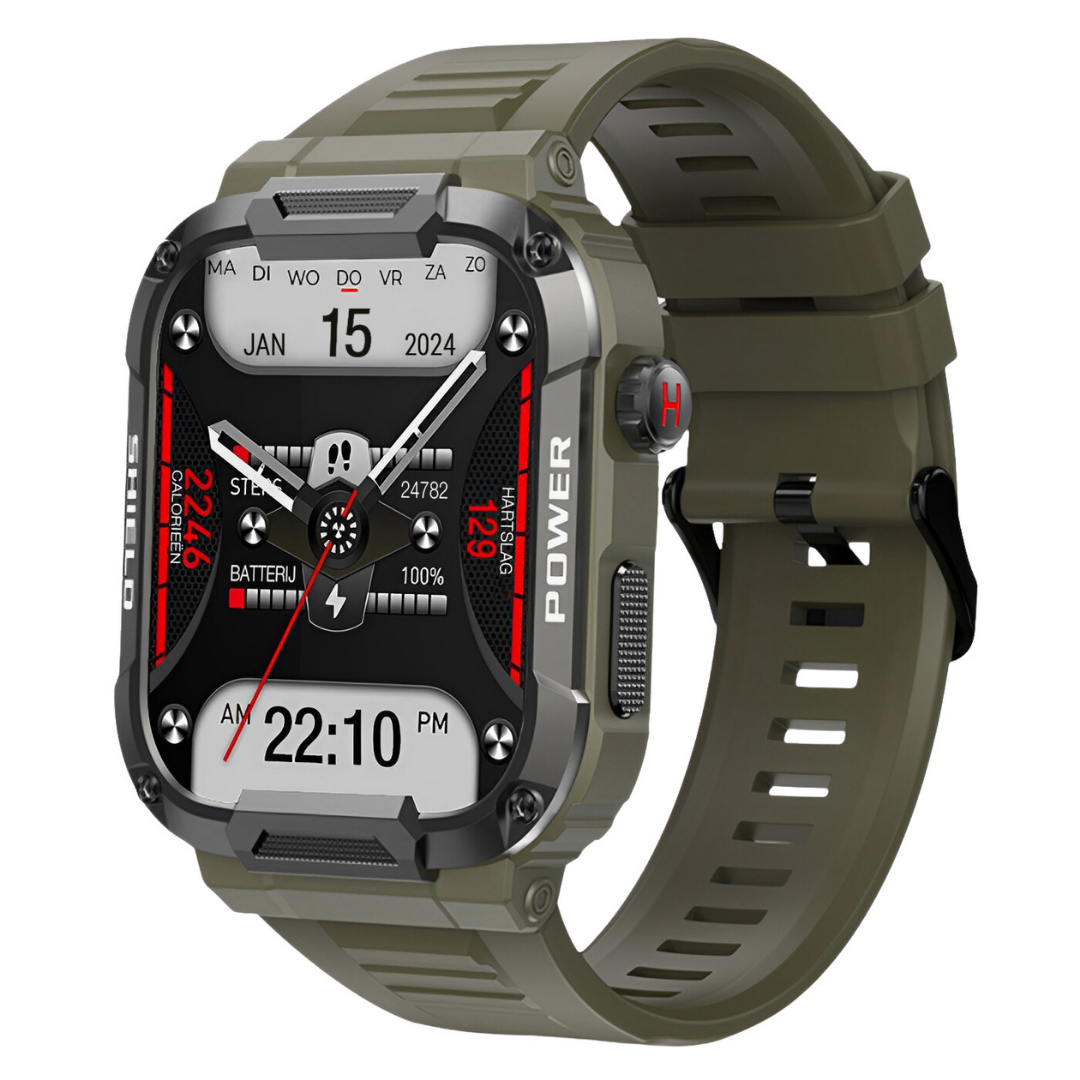 Herre Robust Smartwatch – IP67 Udendørs Fitnessur med 15 Dages Standby