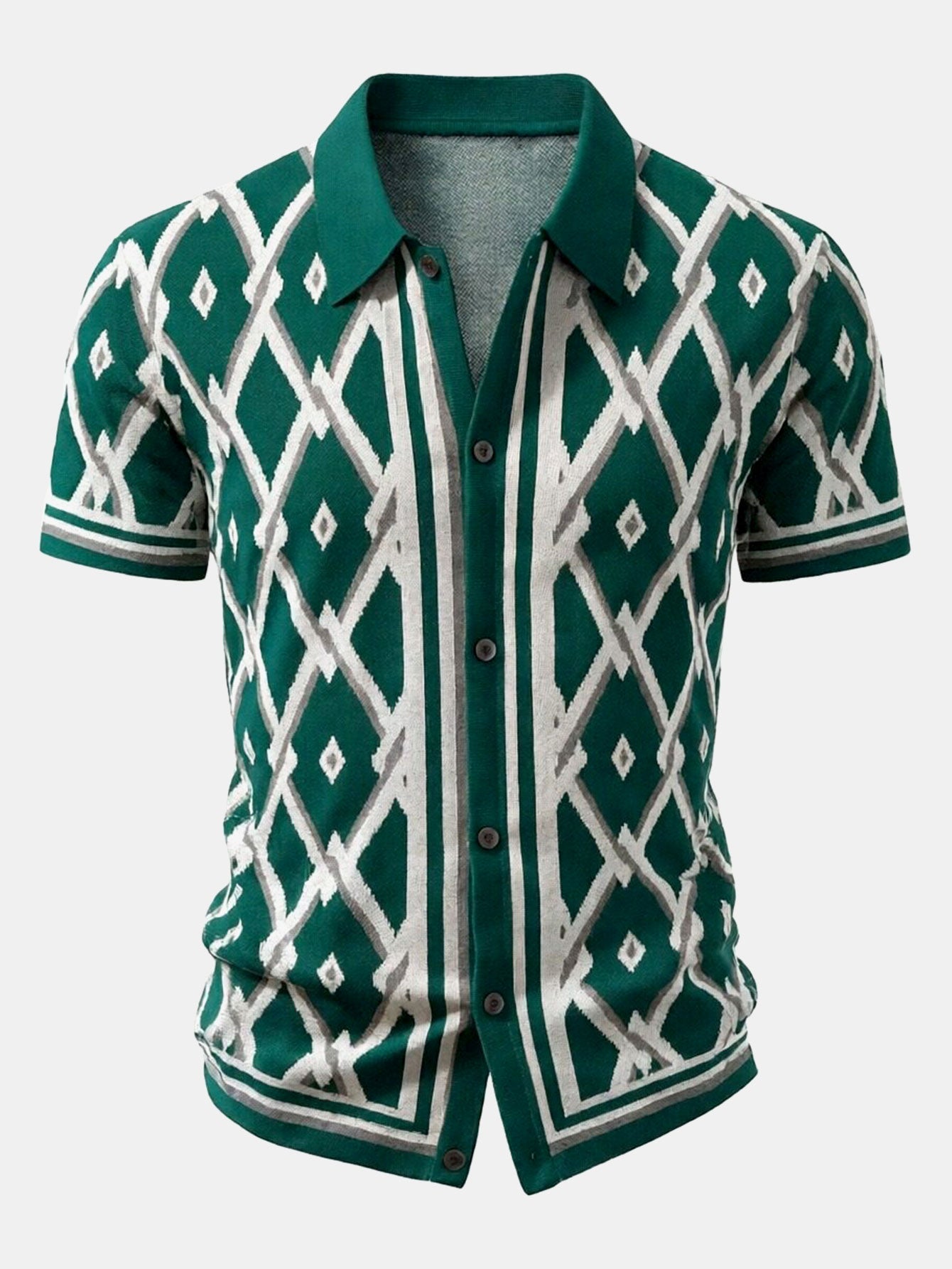 Men’s Viscose Knit Shirt and Tapered Trousers Set – Smart Casual Summer Outfit