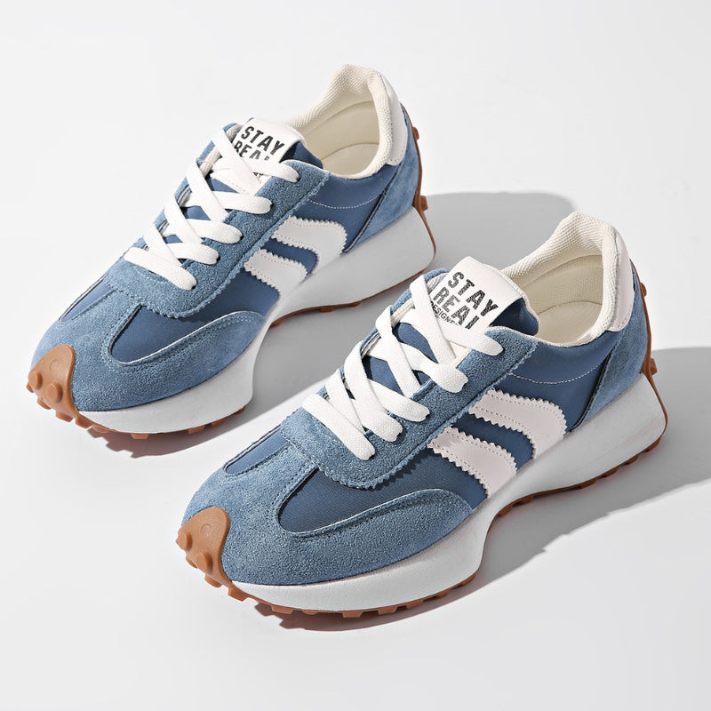 Damskie retro sneakersy na platformie do biegania zamszowe, miejskie trampki