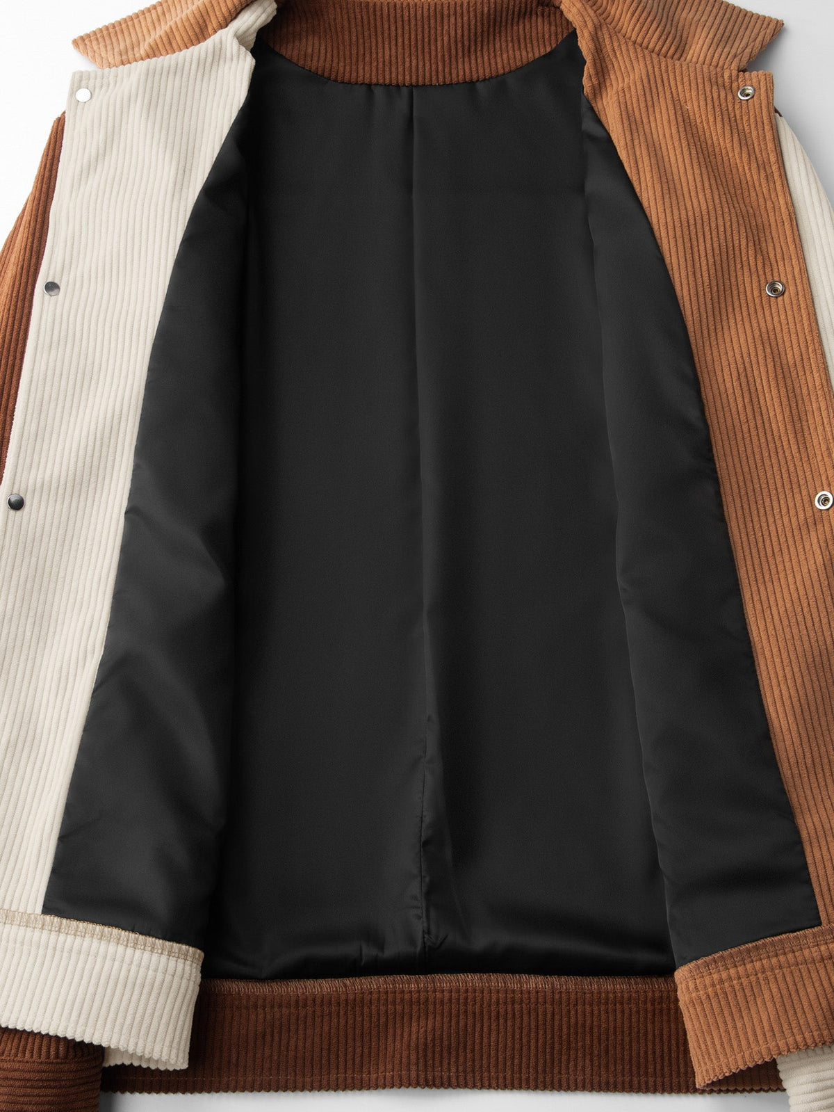Veste utilitaire en velours côtelé à empiècements contrastants pour homme – Surchemise décontractée à boutons-pression avec poches poitrine, pour l’automne et le streetwear décontracté