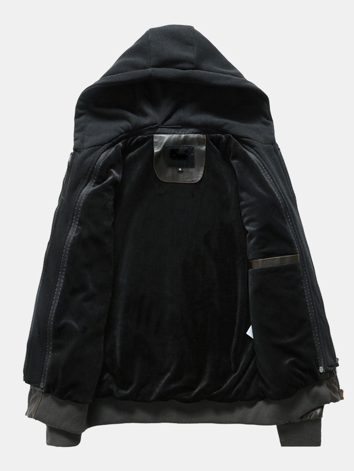 Giacca da motociclista da uomo in finta pelle con cappuccio staccabile - capospalla casual vintage con chiusura a zip, per l'autunno e l'inverno