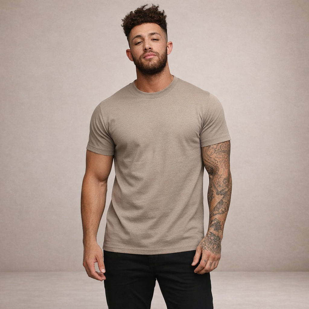 Men’s Slim Fit Crew Neck Essential Cotton T-Shirt