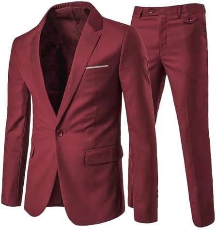 Costume deux pièces infroissable pour homme – Coupe ajustée pour le travail et les mariages