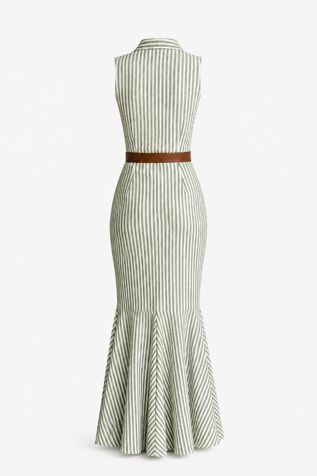 Women’s Collared Mermaid Maxi Dress – Sleeveless Summer Style for Holidays and Smart Casual Events