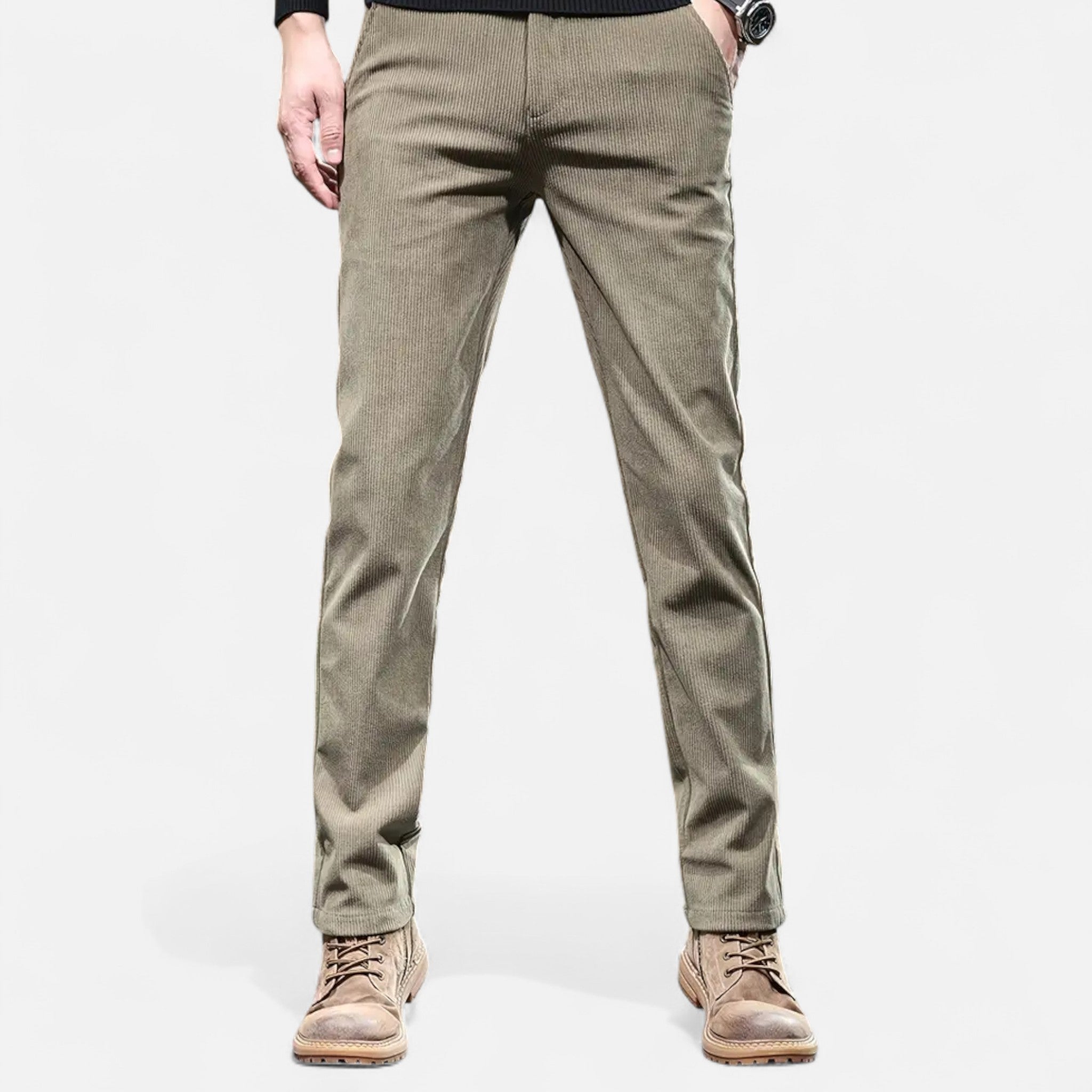 Valmonti | Men’s Chenille Straight-Leg Trousers