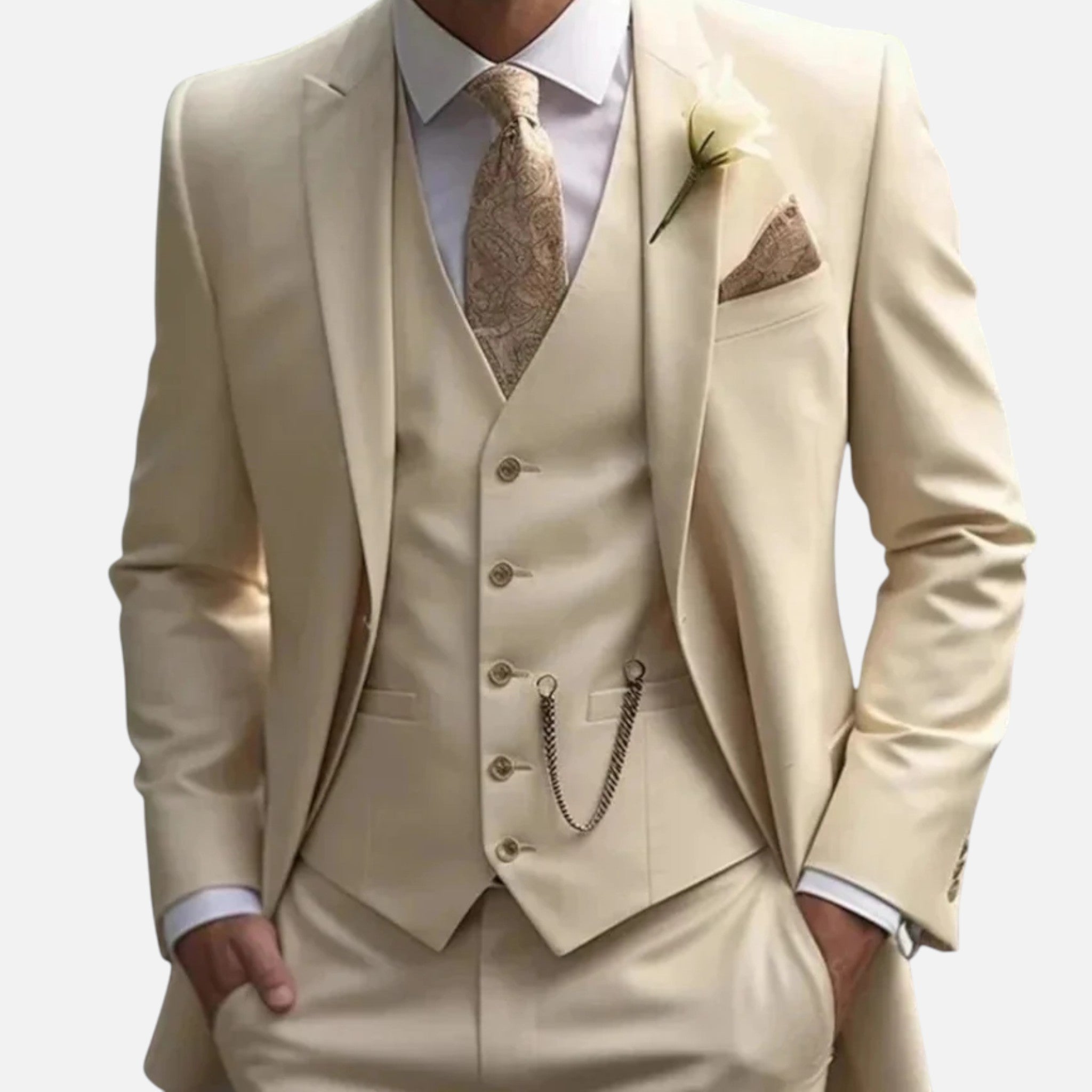 Valmonti | Men’s Three-Piece Suit – Slim-Fit Aristocratic Elegance
