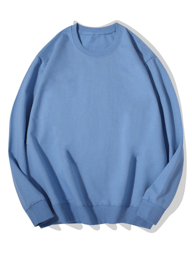 Men’s Basic Cotton Crew Neck Sweatshirt – Relaxed Fit Long Sleeve Casual Pullover for Everyday Wear
