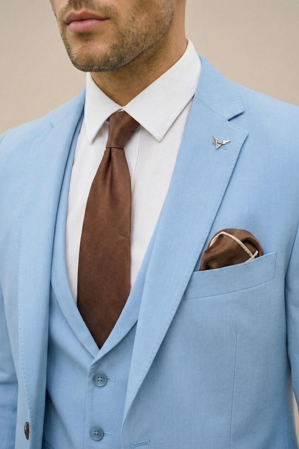 Fato de homem de corte justo com três peças – estilo primaveril elegante para casamentos e negócios