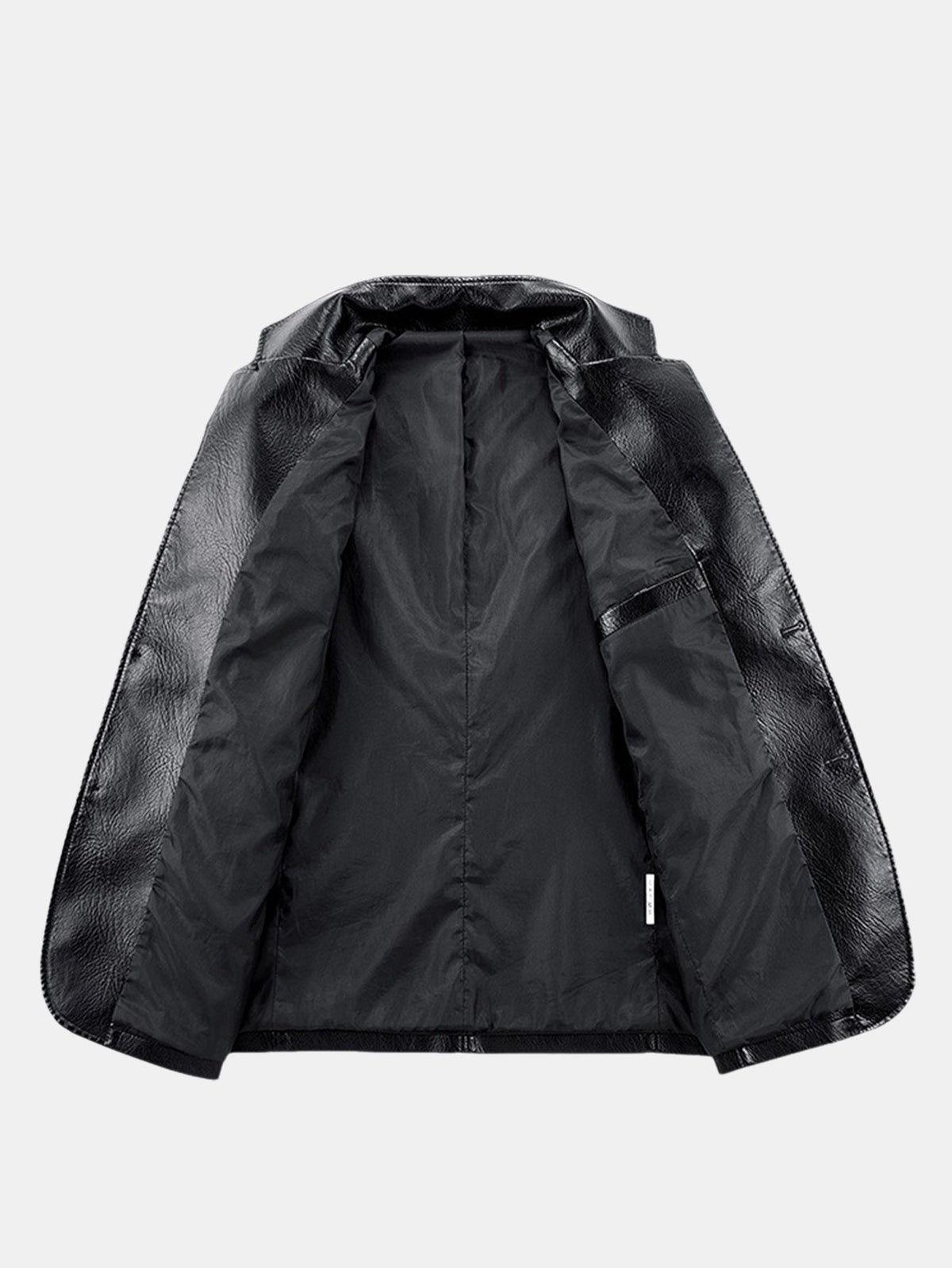 Blazer aus Kunstleder für Herren mit fallendem Revers – Elegante Freizeitjacke mit einer Knopfreihe für Herbst und Alltag