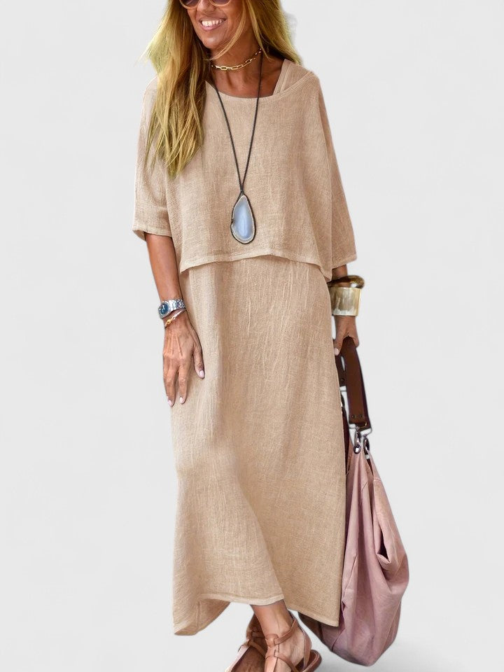 Women’s Layered Maxi Dress Relaxed Fit Everyday Style
