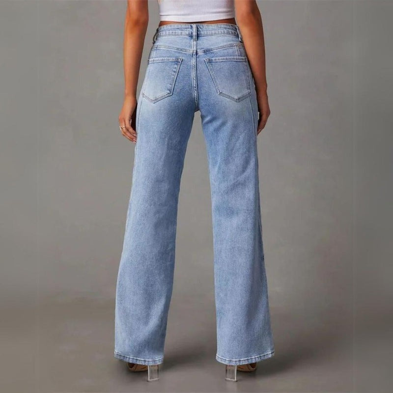 Women’s High-Waisted Wide Leg Jeans Relaxed Denim Trousers