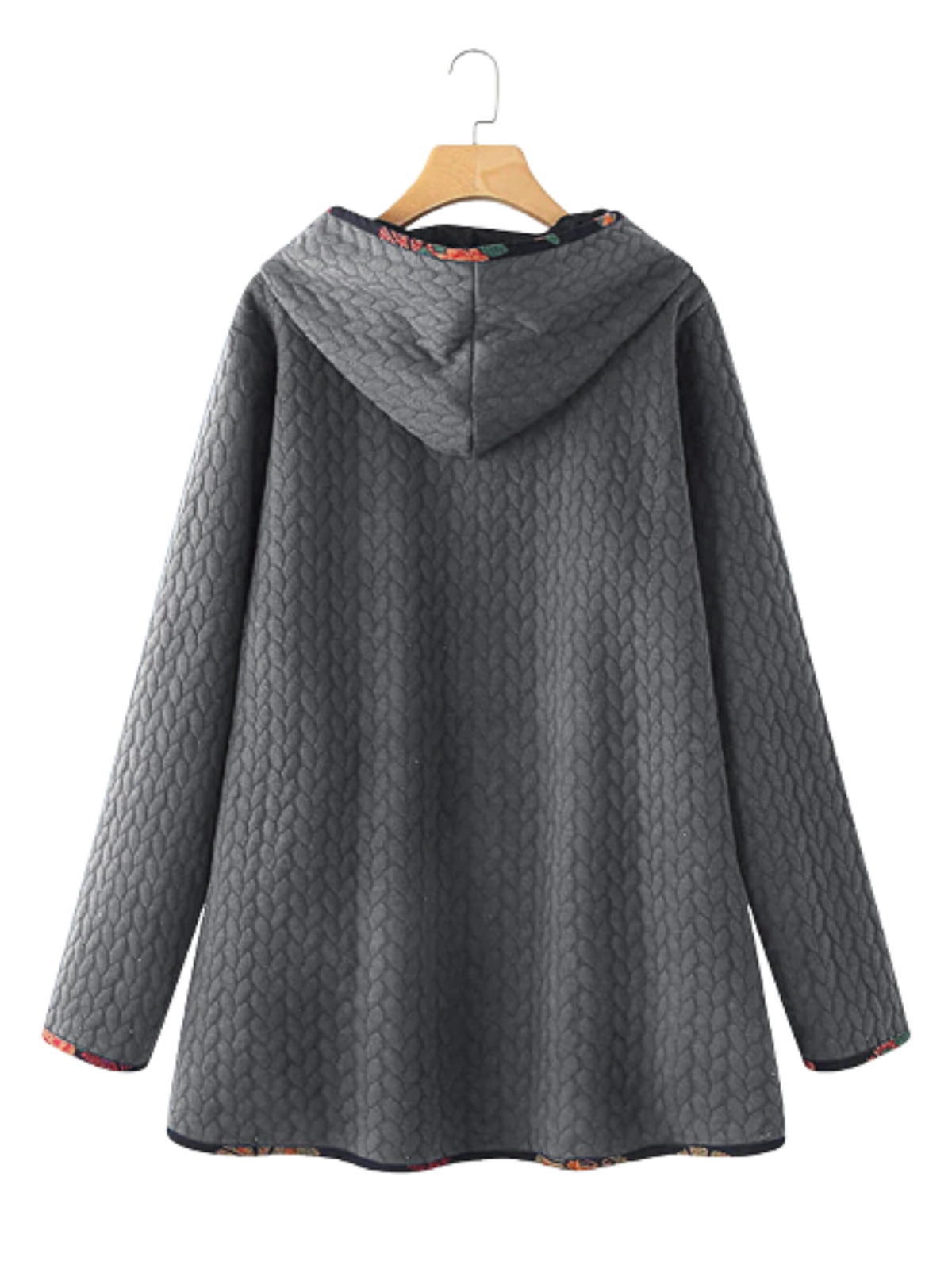 Women’s Hooded Quilted Coat – Longline Textured Layer for Relaxed Winter Styling