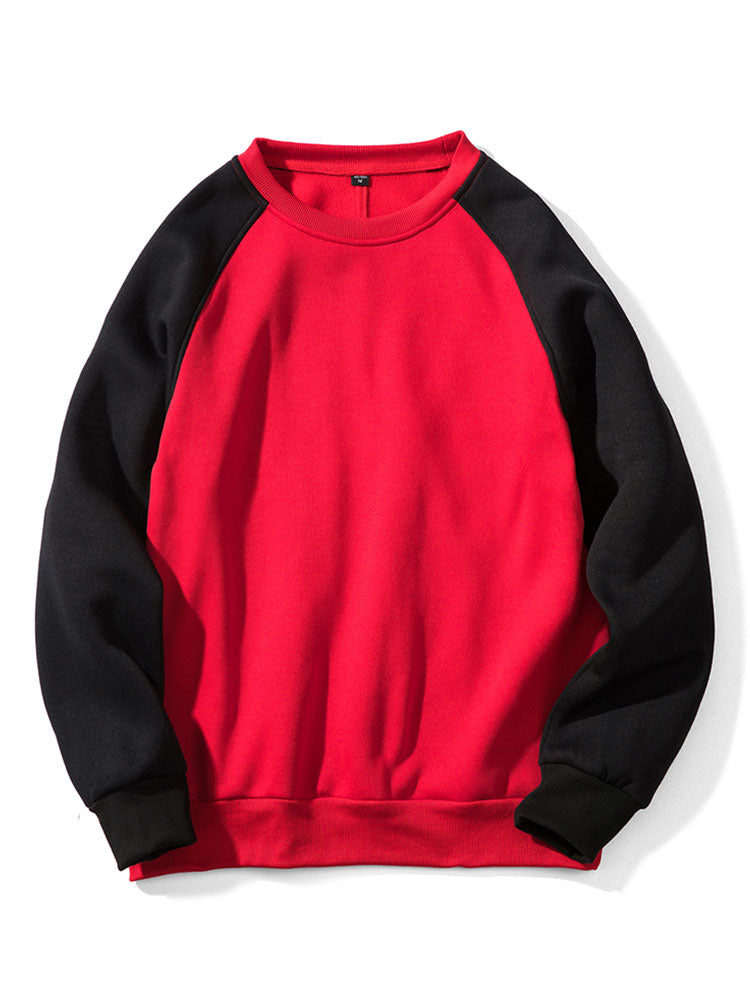 Sweatshirt masculino com mangas raglã e blocos de cor – Corte descontraído, mangas compridas, estilo desportivo casual para o dia a dia