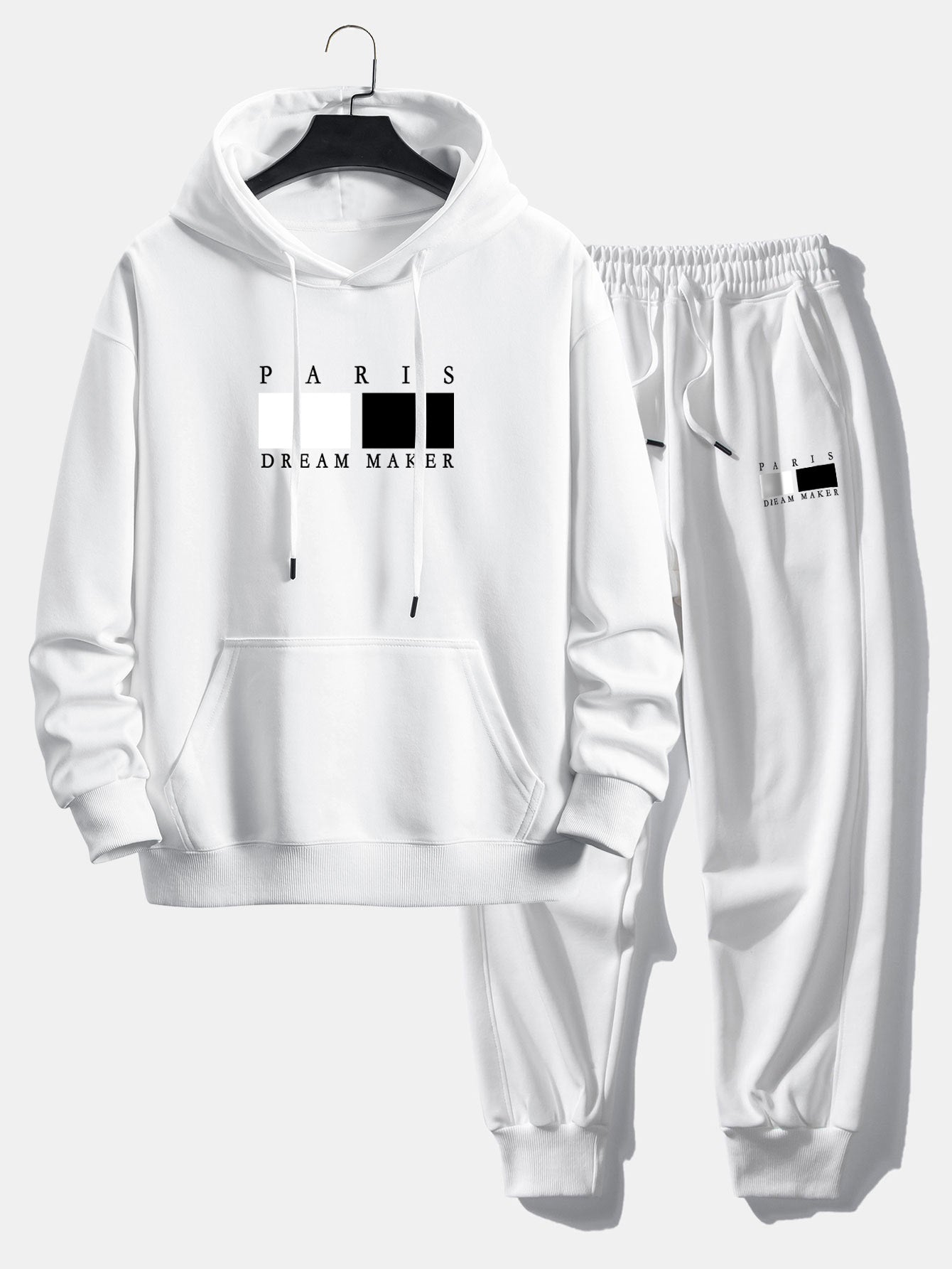 Men’s Relaxed Hoodie Tracksuit – Cotton Blend Jogger Set for Casual Everyday Wear