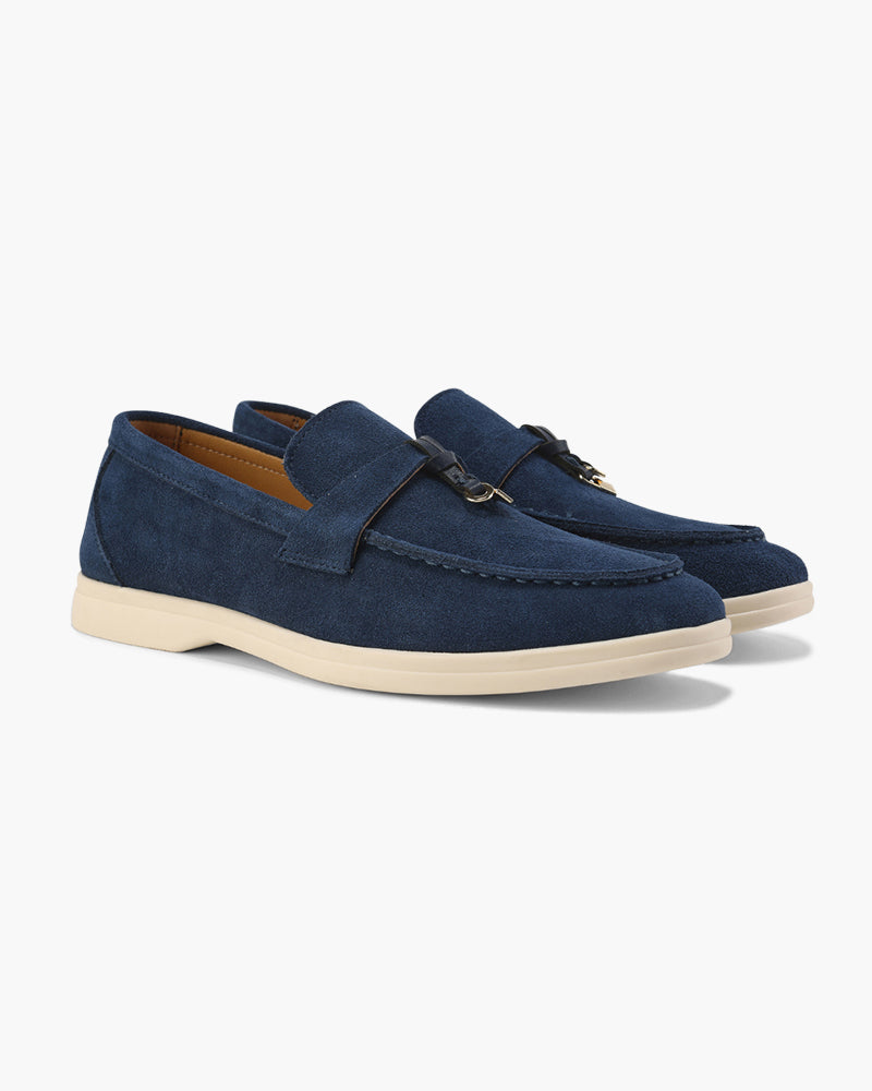 Mocassini da donna in camoscio con nappine, eleganti slip-on piatti
