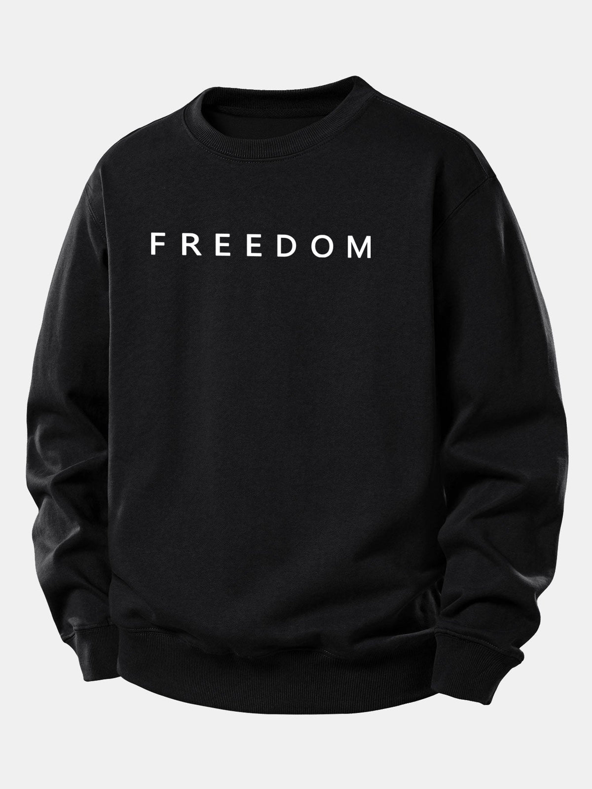 Bluză sport pentru bărbați cu mesajul „Libertate” - croială lejeră, guler rotund, stil casual de stradă, pentru purtare zilnică