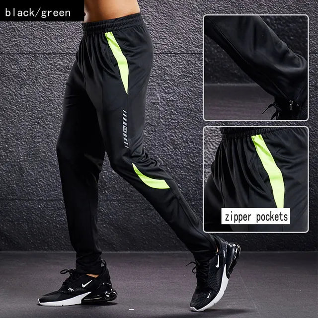 Men’s Sports Jogger Pants Zipper Pockets Tapered Fit Lightweight Training Trousers