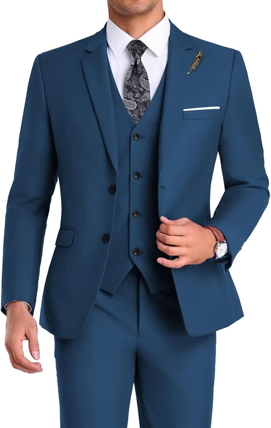 Men’s Formal Three-Piece Suit – Sleek Tailoring for Weddings and Business